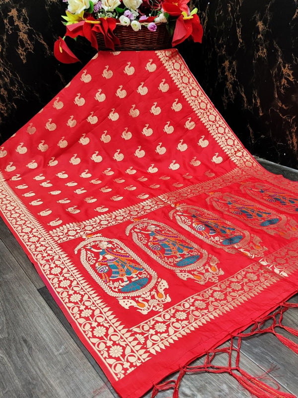 Banarasi Jacquard Weaving Patola Silk Dupatta - Leheriya