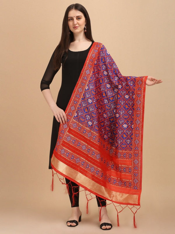 Banarasi Jacquard Weaving Patola Silk Dupatta - Leheriya