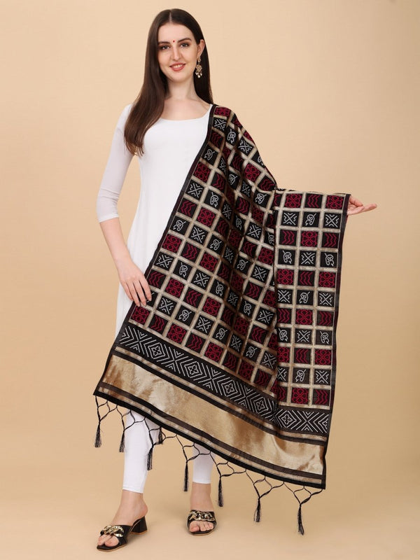 Banarasi Jacquard Weaving Patola Silk Dupatta - Leheriya