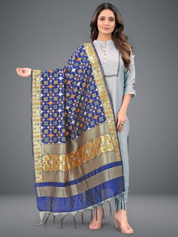 Banarasi Jacquard Weaving Patola Silk Dupatta - Leheriya