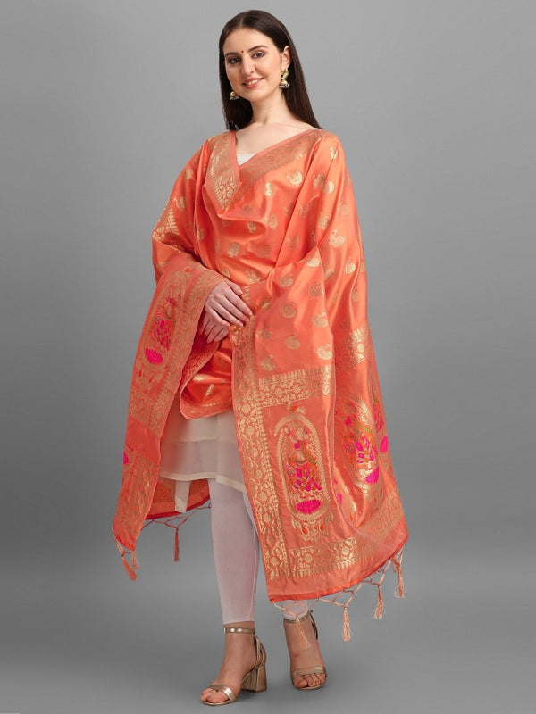 Banarasi Jacquard Weaving Patola Silk Dupatta - Leheriya