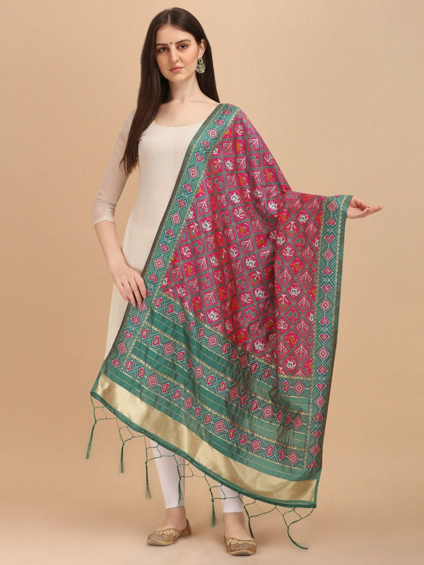 Banarasi Jacquard Weaving Patola Silk Dupatta - Leheriya