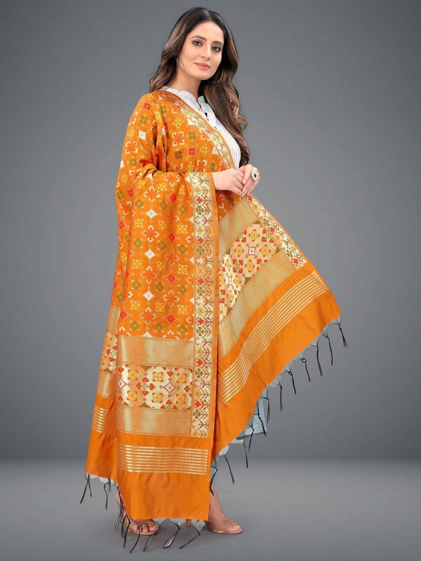 Banarasi Jacquard Weaving Patola Silk Dupatta - Leheriya