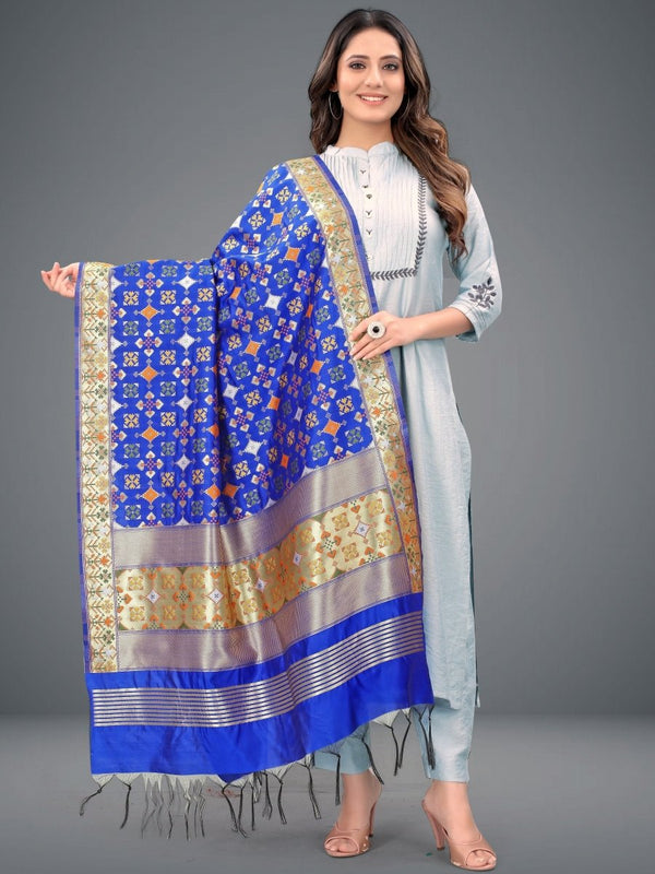 Banarasi Jacquard Weaving Patola Silk Dupatta - Leheriya