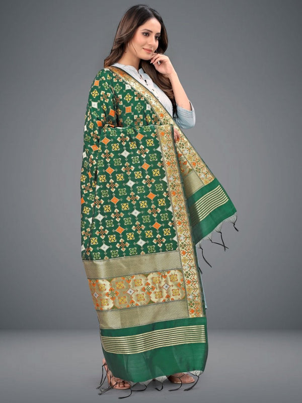 Banarasi Jacquard Weaving Patola Silk Dupatta - Leheriya