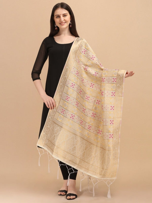 Banarasi Jacquard Weaving Patola Silk Dupatta - Leheriya