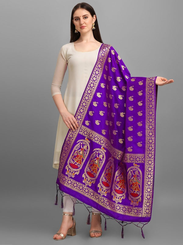 Banarasi Jacquard Weaving Patola Silk Dupatta - Leheriya