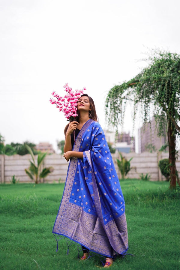 Banarasi Jacquard Weaving Patola Silk Dupatta - Leheriya