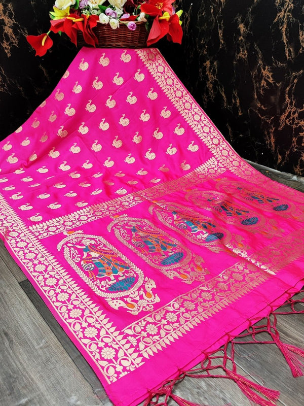 Banarasi Jacquard Weaving Patola Silk Dupatta - Leheriya