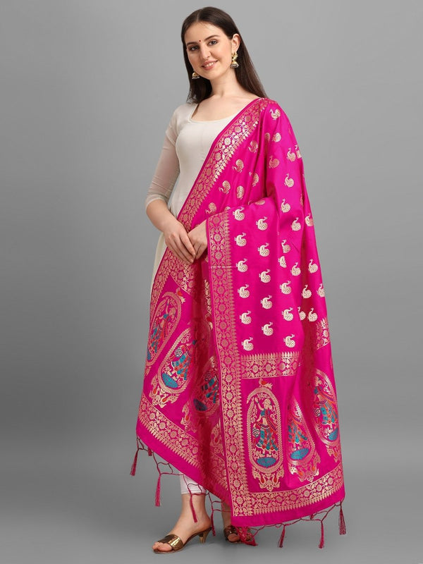 Banarasi Jacquard Weaving Patola Silk Dupatta - Leheriya