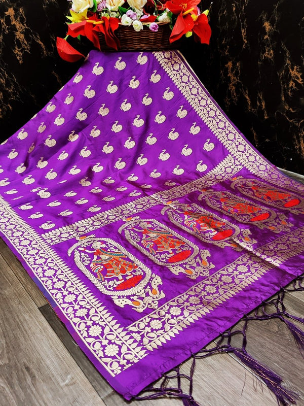 Banarasi Jacquard Weaving Patola Silk Dupatta - Leheriya