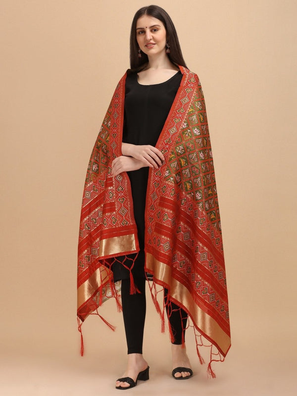 Banarasi Jacquard Weaving Patola Silk Dupatta - Leheriya