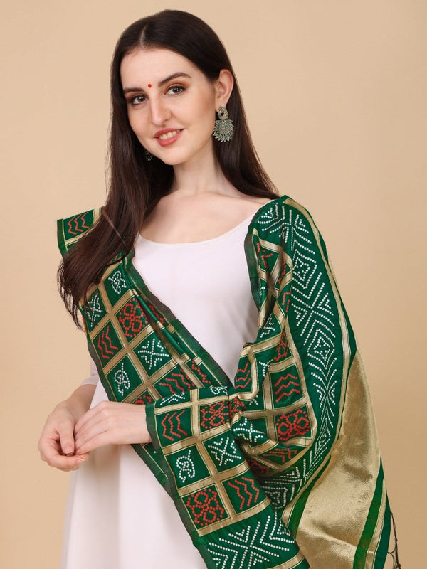 Banarasi Jacquard Weaving Patola Silk Dupatta - Leheriya