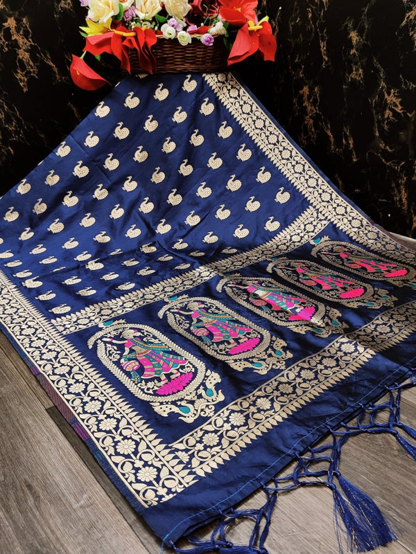 Banarasi Jacquard Weaving Patola Silk Dupatta - Leheriya