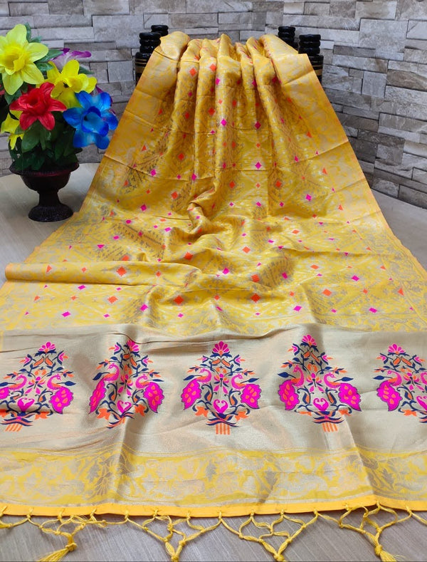 Banarasi Jacquard Weaving Patola Silk Dupatta - Leheriya