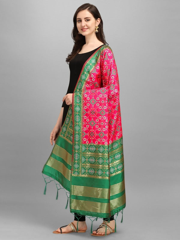 Banarasi Jacquard Weaving Patola Silk Dupatta - Leheriya