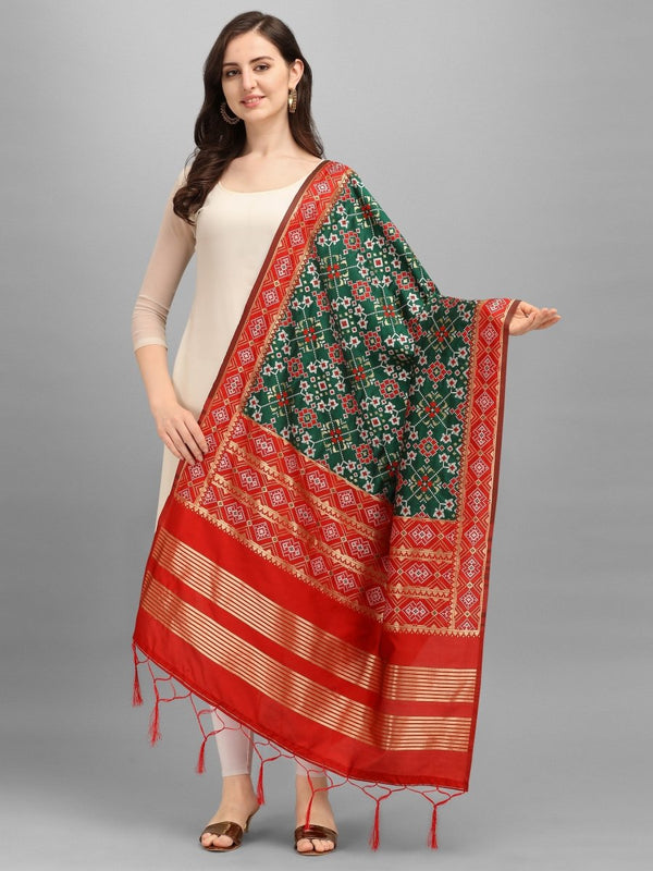 Banarasi Jacquard Weaving Patola Silk Dupatta - Leheriya