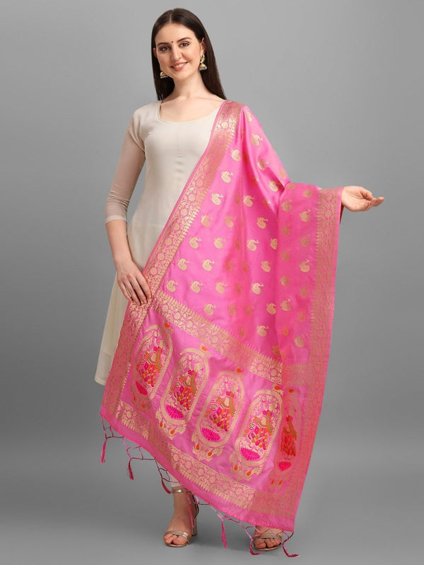 Banarasi Jacquard Weaving Patola Silk Dupatta - Leheriya