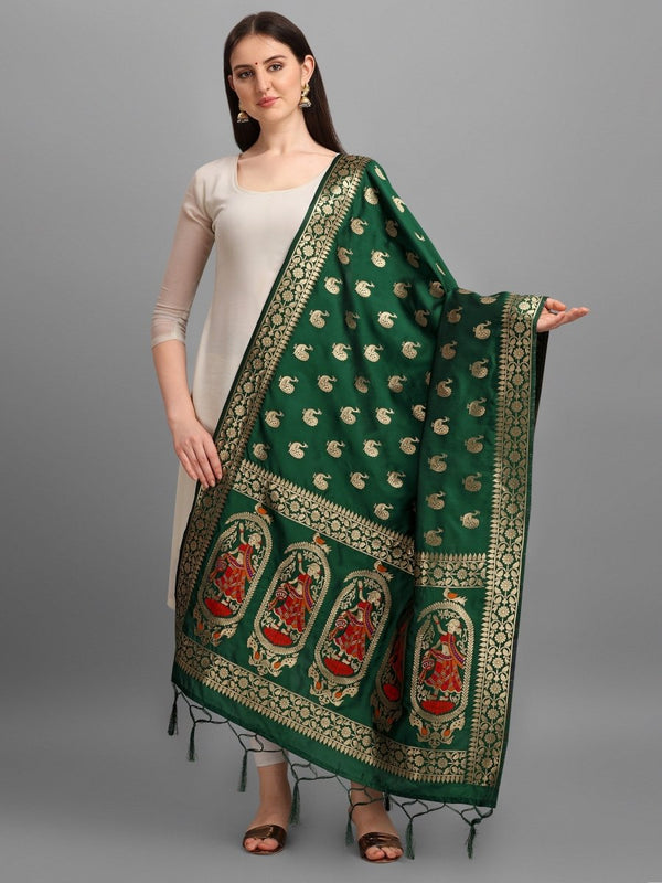 Banarasi Jacquard Weaving Patola Silk Dupatta - Leheriya