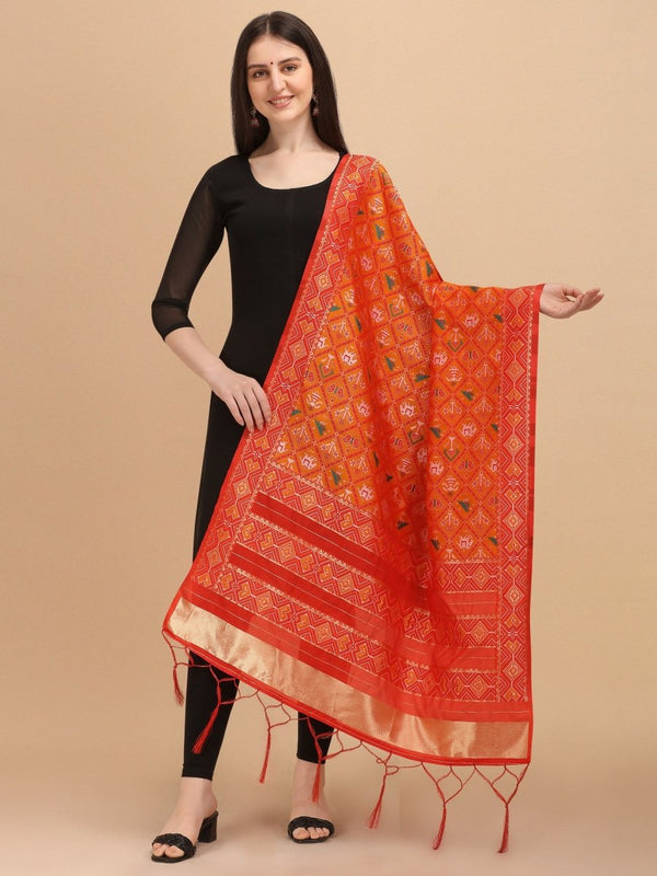 Banarasi Jacquard Weaving Patola Silk Dupatta - Leheriya