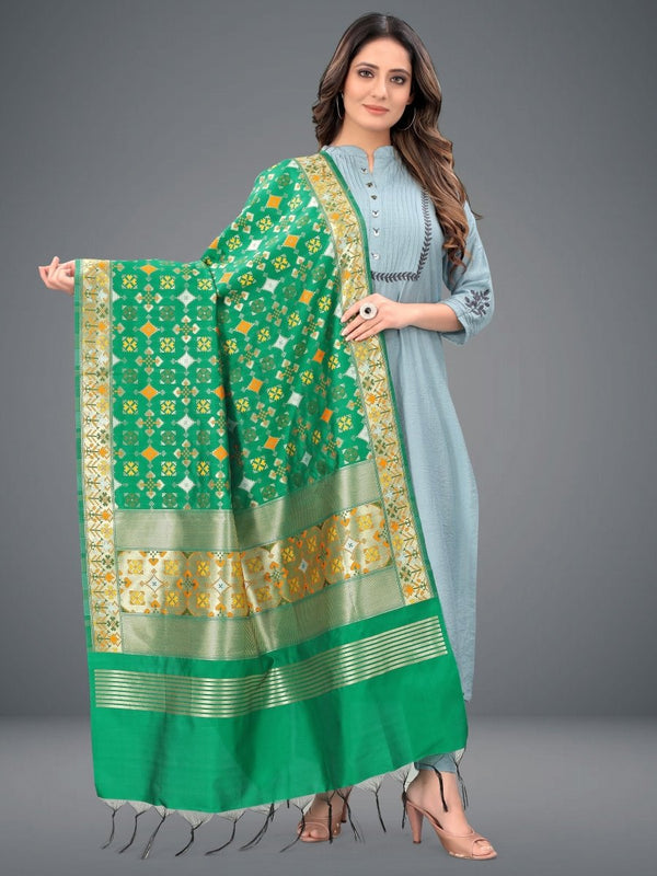 Banarasi Jacquard Weaving Patola Silk Dupatta - Leheriya