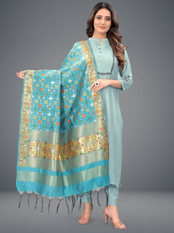 Banarasi Jacquard Weaving Patola Silk Dupatta - Leheriya