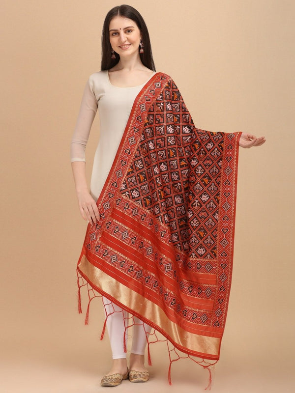 Banarasi Jacquard Weaving Patola Silk Dupatta - Leheriya