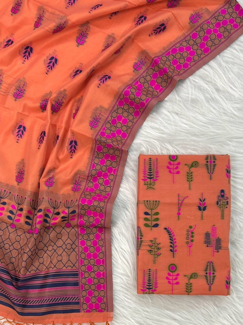 Banarasi Jamdani 3pc Salwar Suit - Leheriya