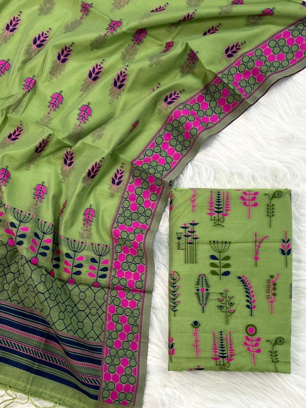 Banarasi Jamdani 3pc Salwar Suit - Leheriya