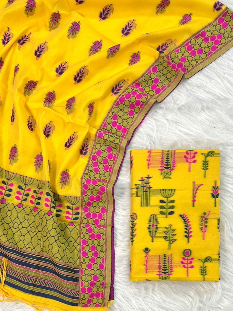 Banarasi Jamdani 3pc Salwar Suit - Leheriya