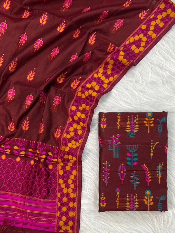 Banarasi Jamdani 3pc Salwar Suit - Leheriya