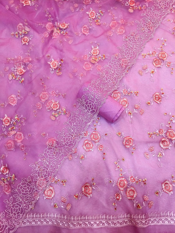 Banarasi Organza Silk Embroidery Salwar Suit - Leheriya