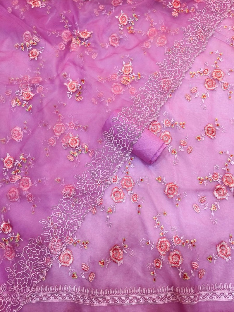 Banarasi Organza Silk Embroidery Salwar Suit - Leheriya