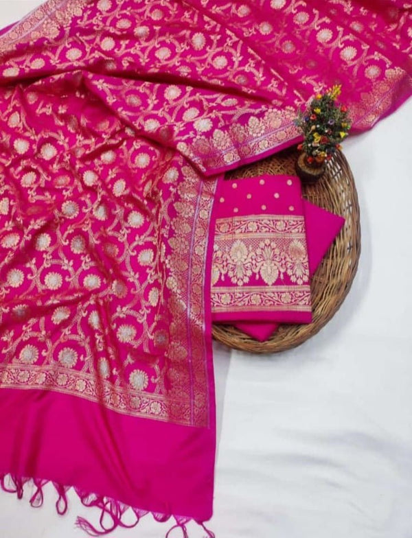 Banarasi Pure Katan Silk Suit - Leheriya