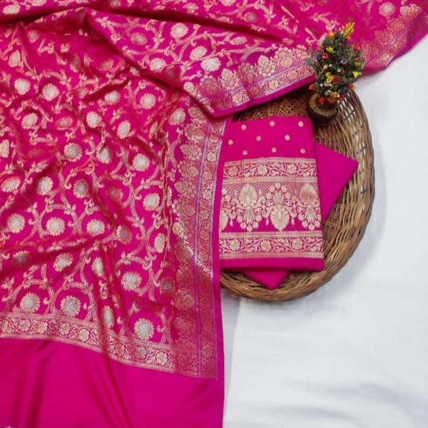 Banarasi Pure Katan Silk Suit Leheriya