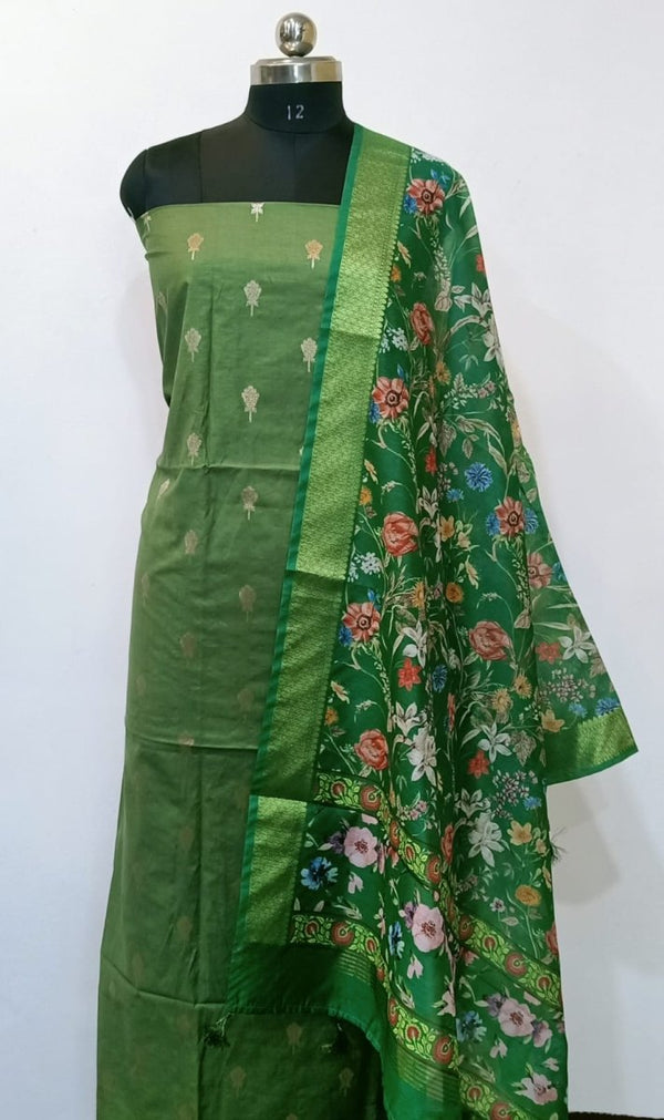 Banarasi Salwar Suit with Digital Print Dupatta - Leheriya