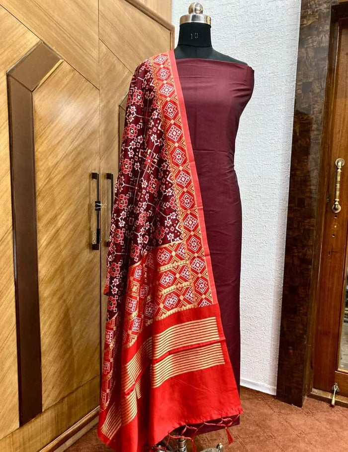 Cotton suits with silk shops dupatta