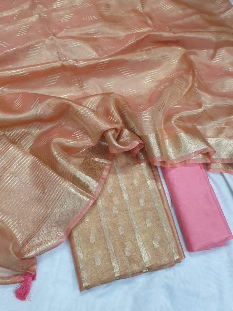 Banarasi Tisuue Silk 3 pc Salwar Suit - Leheriya