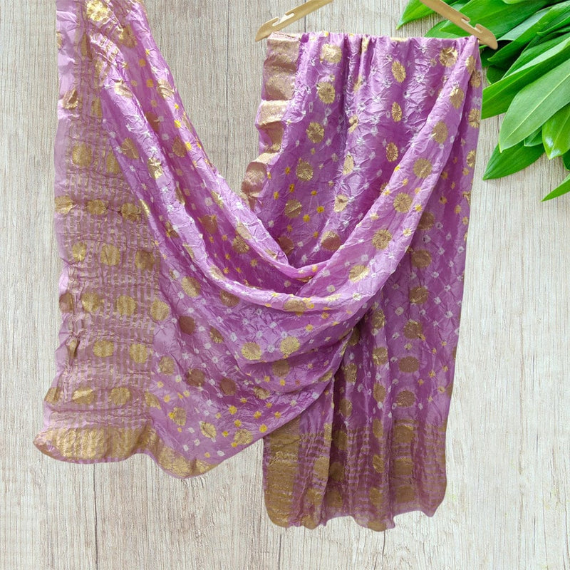 Bandhani Silk Dollar Buti Banarasi Bandhej Dupattas - Leheriya