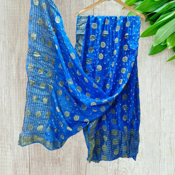 Bandhani Silk Dollar Buti Banarasi Bandhej Dupattas - Leheriya