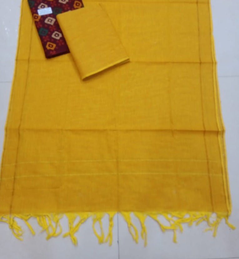 Bandhej Cotton Unstitched Dress material - Leheriya