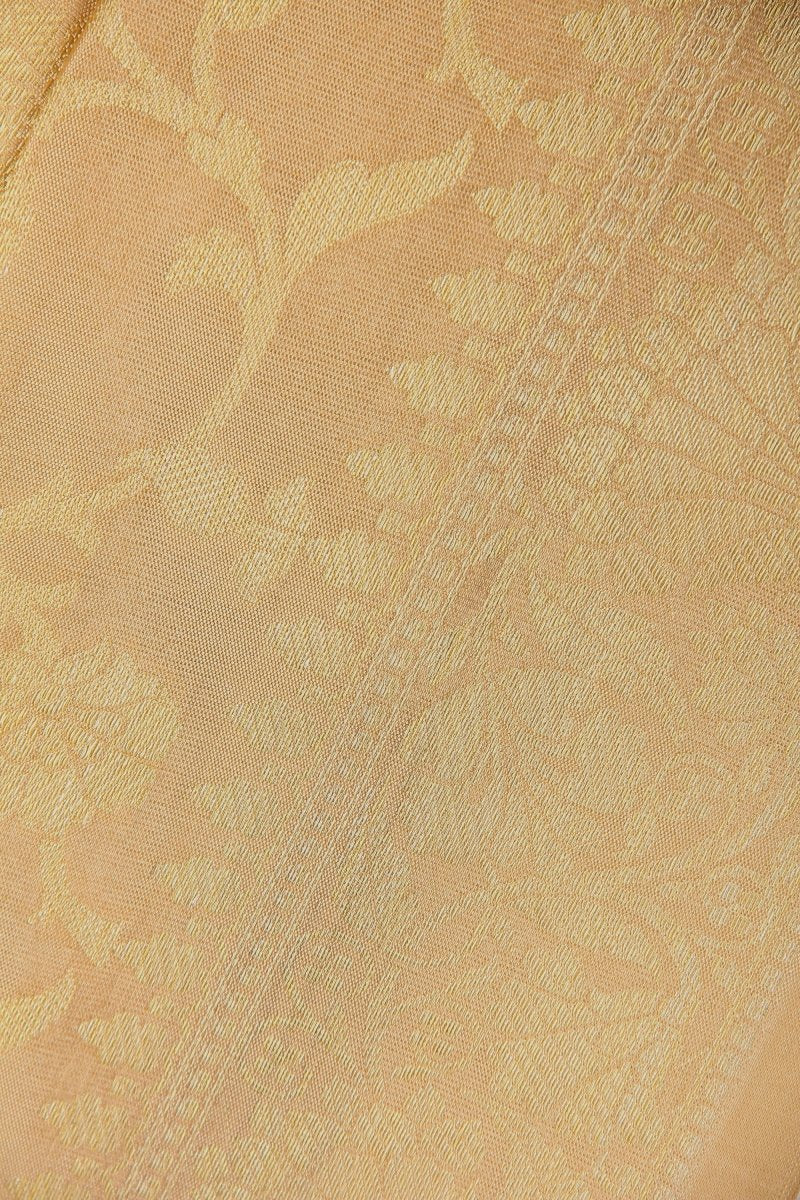 Beige Handwoven Banarasi Silk Dupatta with Woven Jaal Pattern - Leheriya