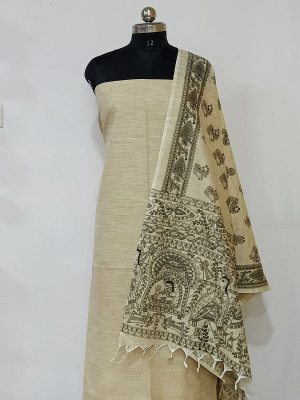 Bhagalpur Cotton Kalamkari Salwar Suit - Leheriya