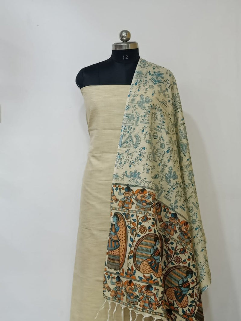 Bhagalpur Cotton Kalamkari Salwar Suit - Leheriya