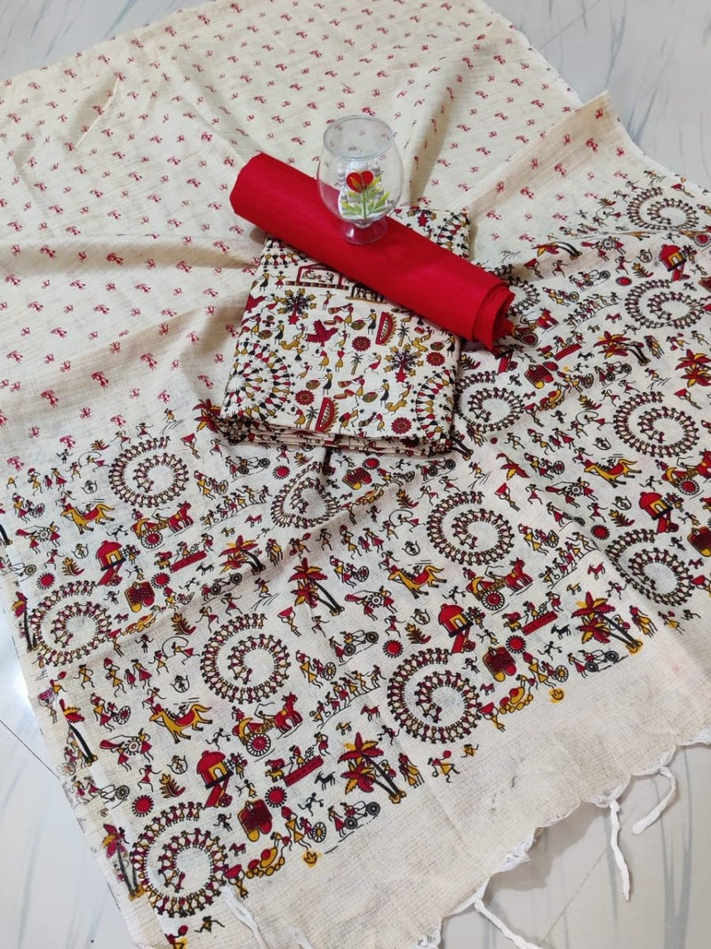 Bhagalpur Cotton Warli Salwar Suit - Leheriya