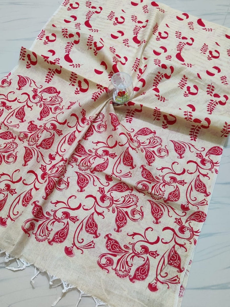 Bhagalpuri Cotton Dupatta - Screen Printed - Leheriya