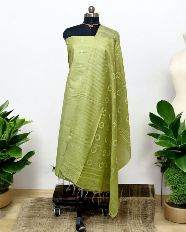 Bhagalpuri Cotton Silk Weaving Suit Set - Leheriya