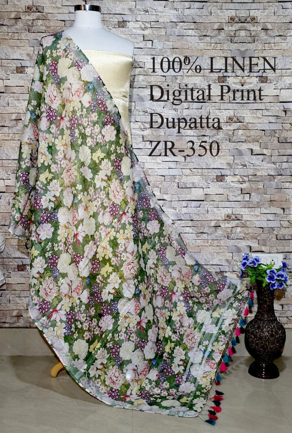 Bhagalpuri Pure Linen Dupatta - Leheriya