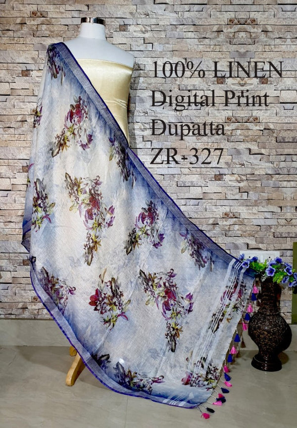 Bhagalpuri Pure Linen Dupatta - Leheriya