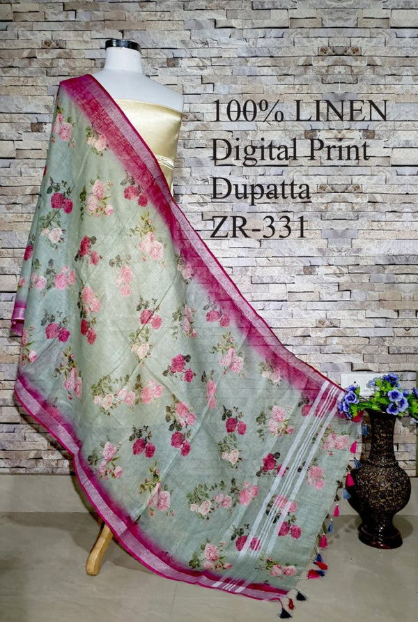 Bhagalpuri Pure Linen Dupatta - Leheriya